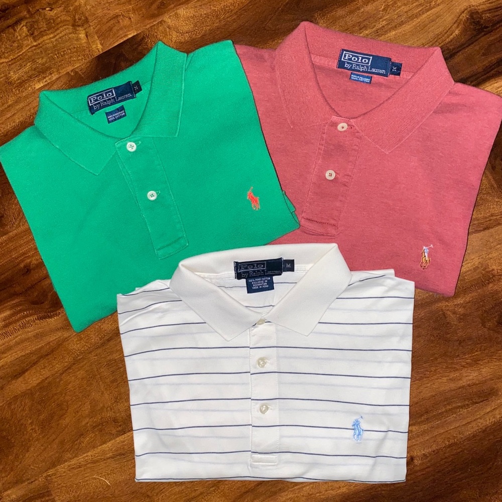 Bundle 3 *Polo by Ralph Lauren* golf polo shirts M